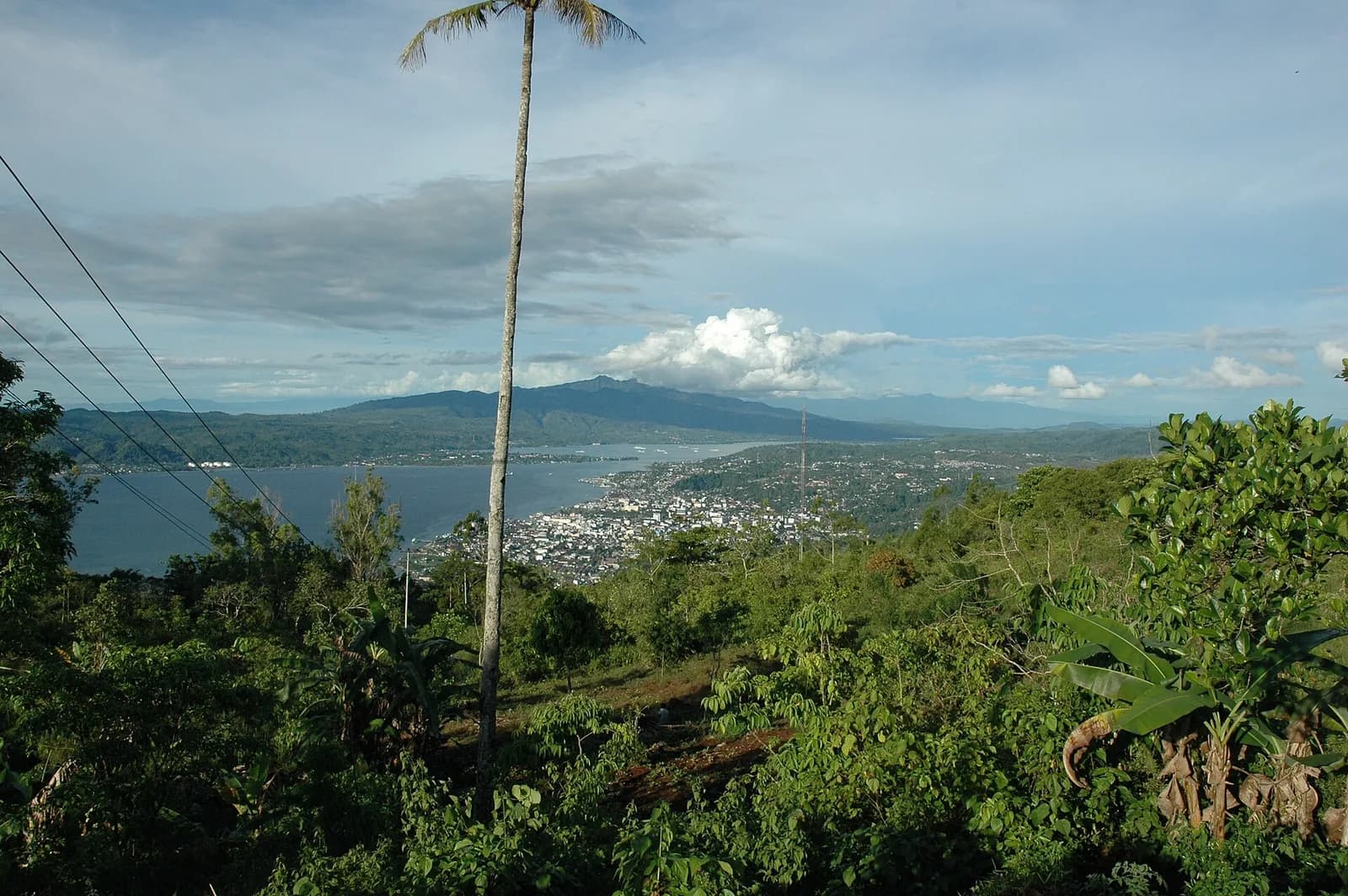 La ville et la baie d'Ambon vues depuis les hauteurs, capitale de la province de Maluku