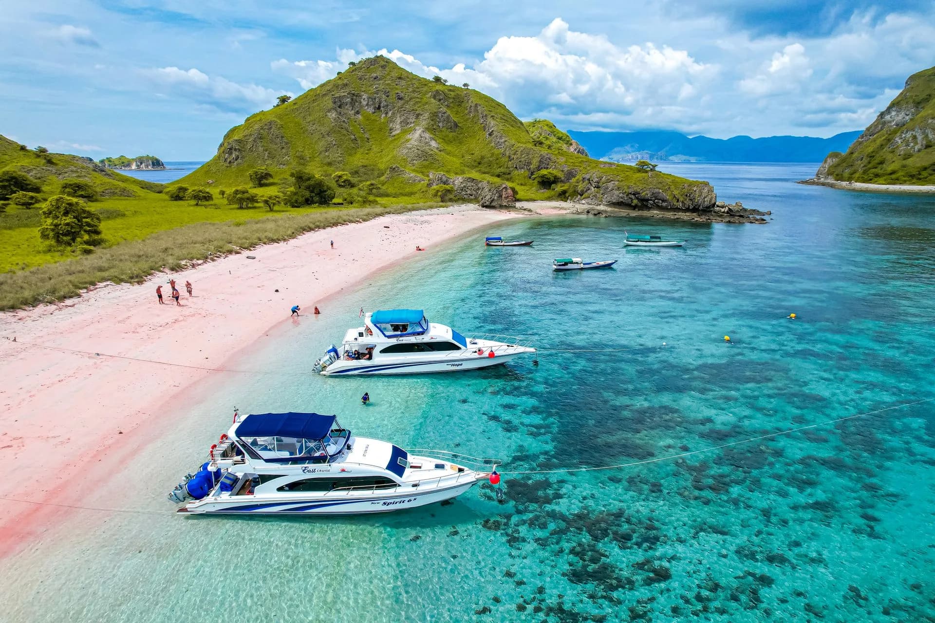 Plage rose du parc de Komodo, à l'ouest de Florès